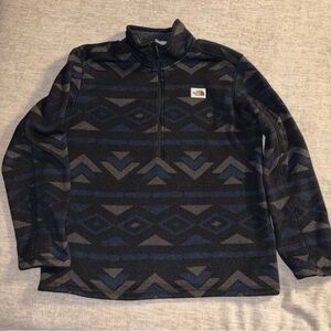 The North Face Mens Leo Gordon Lyon 1/4 Zip Jacket  Navy Blue Gray Black Pattern